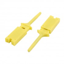 10 Pcs Plastic Multimeter Test Hook Clip Grabber Yellow 1.9" for PCB SMD IC
