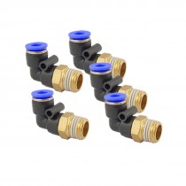 5 Pcs 6mm One Touch Tube Pneumatic Piping Quick Coupler