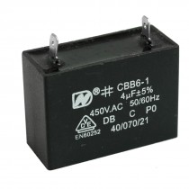 CBB6-1 4uF 5% 450VAC Polypropylene Film Motor Run Capacitor