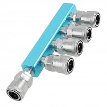 Pneumatic Tubing 5-way Knurled Socket Multi Pass Quick Couplers