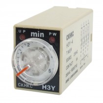 H3Y-4 AC 220V 4PDT 0-5 Minutes 5Min 14 Pins Power on Time Delay Relay