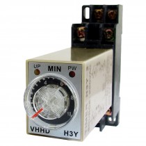 AC 220V 0-10 Minute 10m Timer Power On Delay Time Relay 8 Pin H3Y-2 w Socket