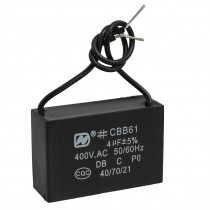 CBB61 Wire Polypropylene Film Coated 400VAC 4uF Motor Run Capacitor