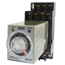DC 24V 0-3 Minute Timer Power On Delay Time Relay 14 Pin H3Y-4 + Socket