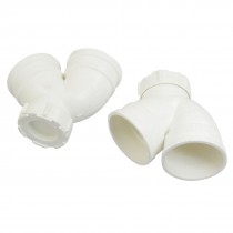 PVC-U 50mm Drainage Pipe Adapter Bend PVC Connector White 2 Pieces