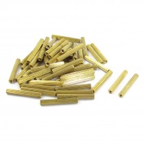 50 Pcs Female Threaded Pillars Brass Standoff Spacer Gold Tone M2x22mm