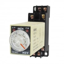 AC 220V H3Y-2 0-5 Minutes 5Min DPDT 8 Pins Power on Time Delay Relay w Socket