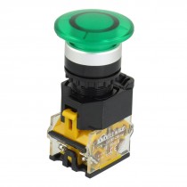 AC 415V 10A 1NO 1NC DPST Momentary Green Mushroom Head Push Button Switch