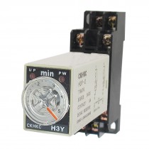 DC 24V H3Y-2 0-5 Minutes 5Min DPDT 8 Pins Power on Time Delay Relay w Socket