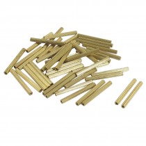 50 Pcs Female Threaded Pillars Brass Standoff Spacer Gold Tone M2x29mm
