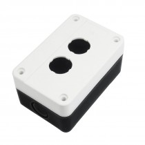 Black White Plastic Two Push Button Switch Control Station Box Case