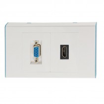 VGA HDMI Wall Mounting Panel Socket Dual Jacks Plate