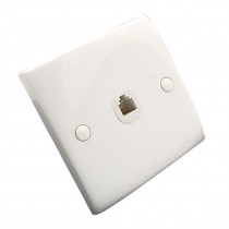 Single Gang 4 Pin RJ11 Telephone Female Jack Outlet Wall Plate White