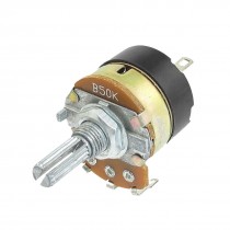 50K ohm B50K 3 Terminals Single Turn Rotary Taper Carbon Potentiometer