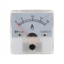 Class 2.5 Accuracy Analog AC 0-20A Scale Ampere Panel Meter Gauge