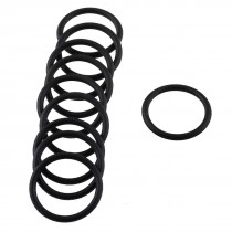 19mm x 15mm x 2mm Black Rubber O Shaped Rings Oil Seal Gasket Washer 10 Pcs