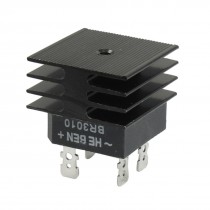 BR3010 30A 1KV Single Phase Bridge Rectifier Half-Wave Black w Heatsink
