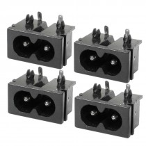 4 Pcs Male Plug IEC320 C8 AC Power Inlet Socket Connector 2.5A 250VAC