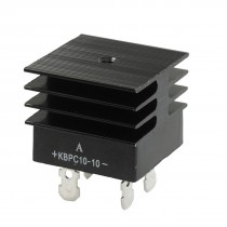 KBPC10-10 10A 1KV Single Phase Bridge Rectifier Half-Wave Black w Heatsink