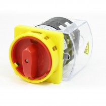 Clear Shell Locking 0-1 Position Cam Combination Changeover Switch AC 500V 25A