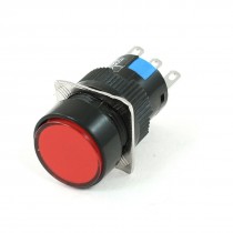 Red SPDT Round 3 Terminals Self Locking Push Button Switch AC 250V 3A DC 30V 5A