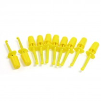 10 Pcs Plastic Multimeter Test Hook Clip Grabber Yellow 1.7" for PCB SMD IC