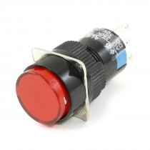 Red Round 1NO 1NC 5 Pins Momentary Push Button Switch AC 250V 3A DC 30V 5A