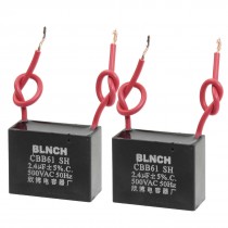 2 Pcs CBB61 2.4uF AC 500V Polypropylene Film Motor Run Capacitor