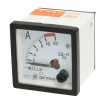 SQ-48 AC 0-20A Current Teste Analog Panel Meter Amperemeter White Black