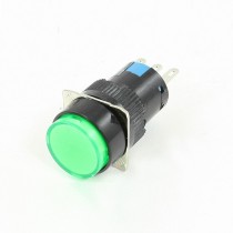 Green SPDT Round 3 Terminals Momentary Push Button Switch AC 250V 3A DC 30V 5A