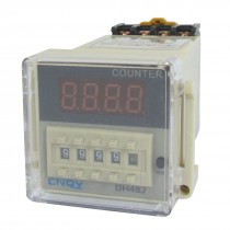 DH48JA 1-999900 Panel Mount Digital Counter Relay w Base AC/DC 24V 50/60Hz