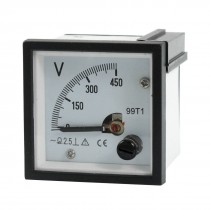 AC 0-450V Fine Tuning Dial Panel Analog Voltage Meter Voltmeter White Black