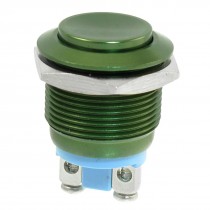 19mm Mounted Thread Momentary SPST Green Stainless Round Push Button Switch
