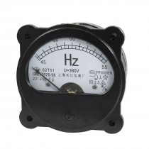 380V 45-55Hz Fine Tuning Dial Panel Analog Frequency Panel Meter Black