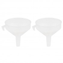 2 pcs 3.5" Diameter Laboratory Measurer Clear White Plastic Filter Funnel