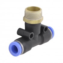 Air Pneumatic 8mm to 3 8" PT Male Thread T Shape One Touch Quick Fitting