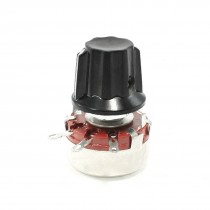 WTH118 22K ohm Single Turn Rotary Linear Taper Carbon Potentiometer Pot w Knob