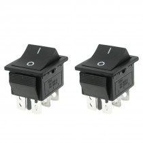 250V/15A 125V/20A AC Momentary ON/OFF DPDT Rocker Switch 2 Pcs