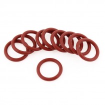 10 Pcs Industrial Flexible Red Rubber O Ring Seal Gasket 23mm x 3mm x 17mm