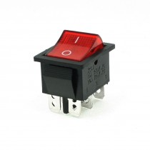 5 Pcs Red AC 15A/250V 20A/125V DPDT On-On 6 Pin Boat Rocker Switches