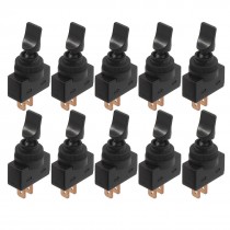 10 Pcs 12VDC 20A 2 Pin ON/OFF 12mm Mounting Thread Dia. Black Toggle Switch