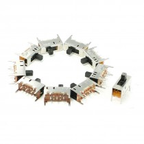 10Pcs 6 Pins PCB On-On 2 Position DPDT 2P2T Mini Slide Switch Side Knob SK22H02