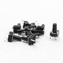 10 Pcs 6x6x10mm 4 Pins DIP PCB Momentary Tactile Tact Push Button Switch