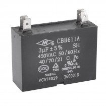 AC 450V 3uF 4 Terminals Air Conditioner Motor Capacitor Black