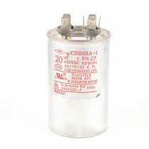 450VAC 20uF 5% Cylindrical Polypropylene Film Motor Running Capacitor CBB65A-1