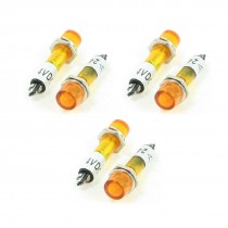 6 Pcs DC 24V 7mm Yellow Power Illuminated Signal Indicator Light Pilot Lamp