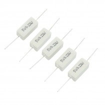 5W 0.22 Ohm 5% Axial Ceramic Cement Power Resistor 5 Pcs