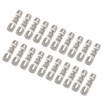 6A 500V 13x50mm Cylinder Contact Cap Ceramic Fuse 20 Pcs