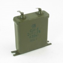 CJ41-2 2uF 630V 5% Metal Shell Solder Lug Terminals Paper Capacitor