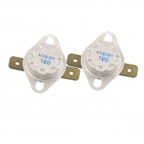 2 Pcs 100C Normal Closed Temperature Controlled Ceramic Thermostat KSD301